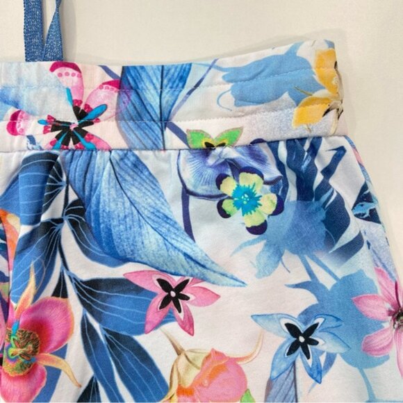 Rabe 1920 track trousers fleece pants floral tropical pink white blue sz 6 small - Picture 3 of 13